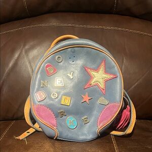 Dooney & Bourke Blue and Pink Bag with Whimsical Accents